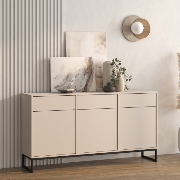 Kaszmirowa komoda z szufladami do salonu na nóżkach 157 cm LENTO, 8359950