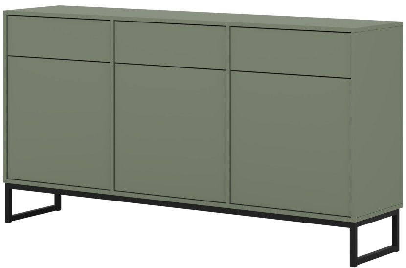 Komoda z szufladami i drzwiami zgaszona zieleń do salonu 157 cm LENTO, 8360122