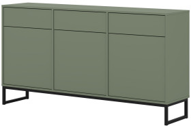 Komoda z szufladami i drzwiami zgaszona zieleń do salonu 157 cm LENTO