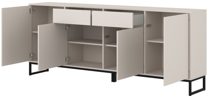 Komoda kaszmirowa z szufladami i drzwiami 209 cm LENTO, 8360246