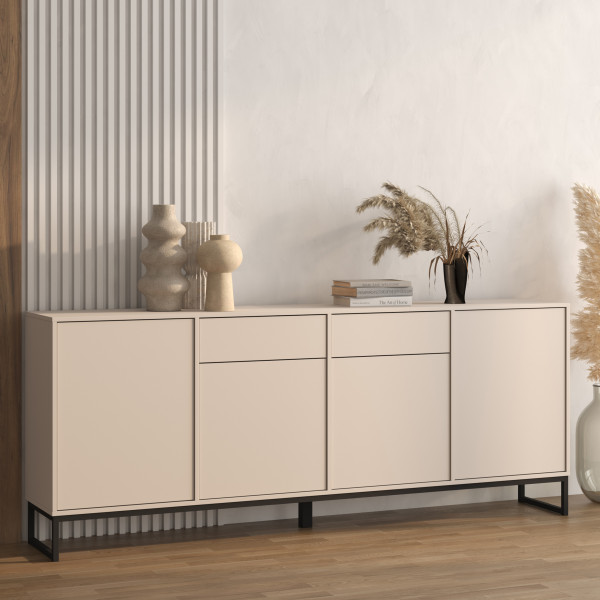 Komoda kaszmirowa z szufladami i drzwiami 209 cm LENTO, 8360253