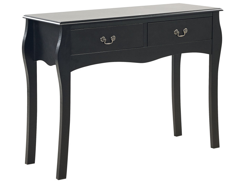 Konsola czarna stolik klasyczny 2 szuflady, 836297