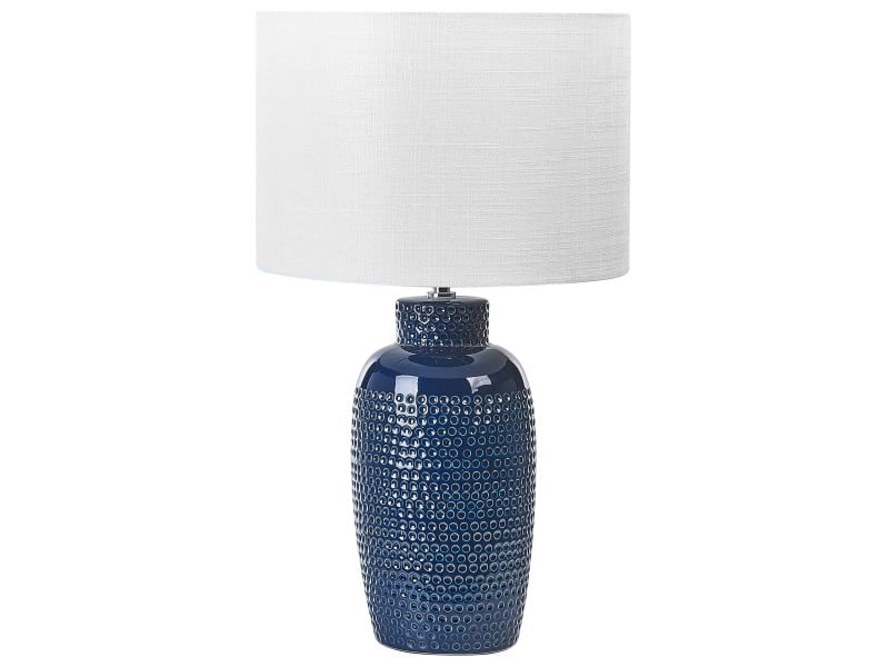 Lampa stołowa nocna ceramiczna 53 cm niebieska, 836316