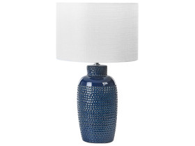 Lampa stołowa nocna ceramiczna 53 cm niebieska