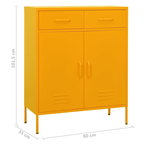 Szafka Żółty Stal vidaXL, 8370242