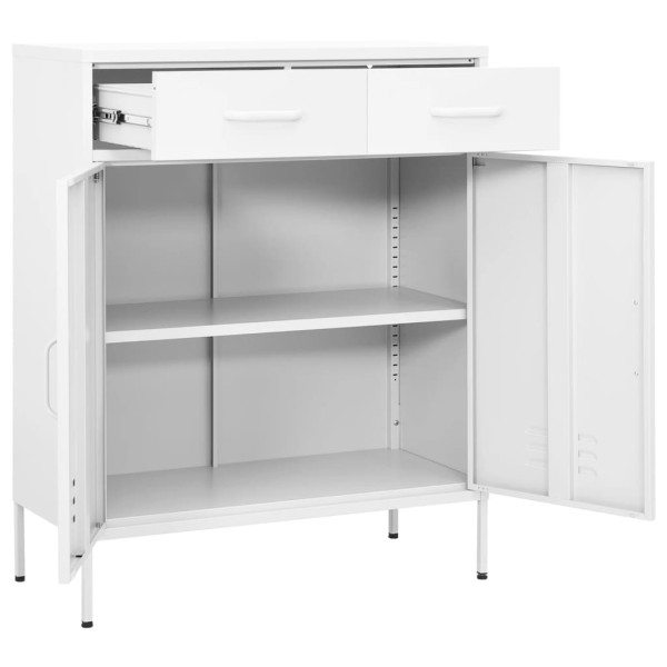 Szafka Biały Stal vidaXL, 8370304