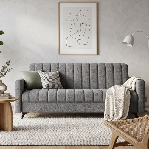 Sofa wersalka rozkładana BAMBO Lambi 12 szara 210 cm funkcja spania, 8371235