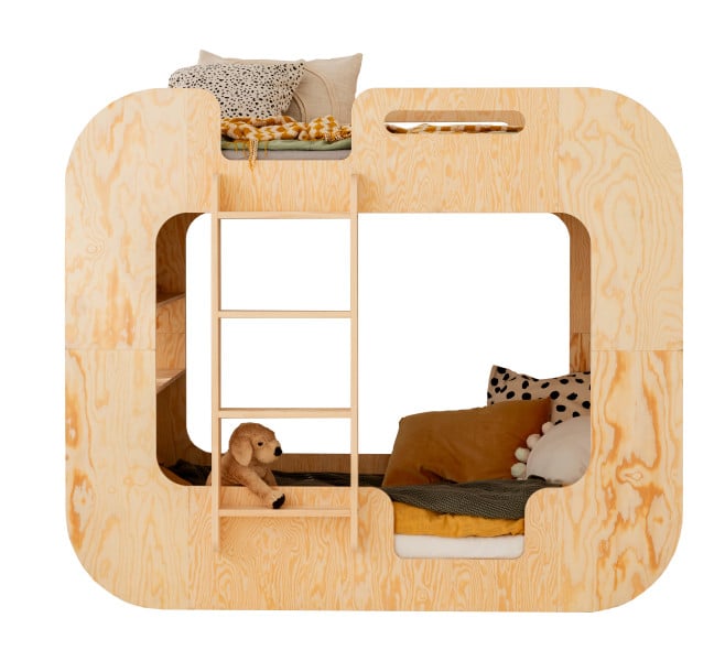 Łóżko drewniane dziecięce piętrowe 70x160cm MUNDO ADEKO, 838153