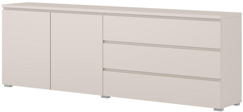 Dwudrzwiowa komoda z szufladami 200 cm do salonu kaszmir MODO, 8410926