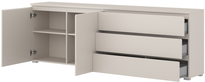 Dwudrzwiowa komoda z szufladami 200 cm do salonu kaszmir MODO, 8410927