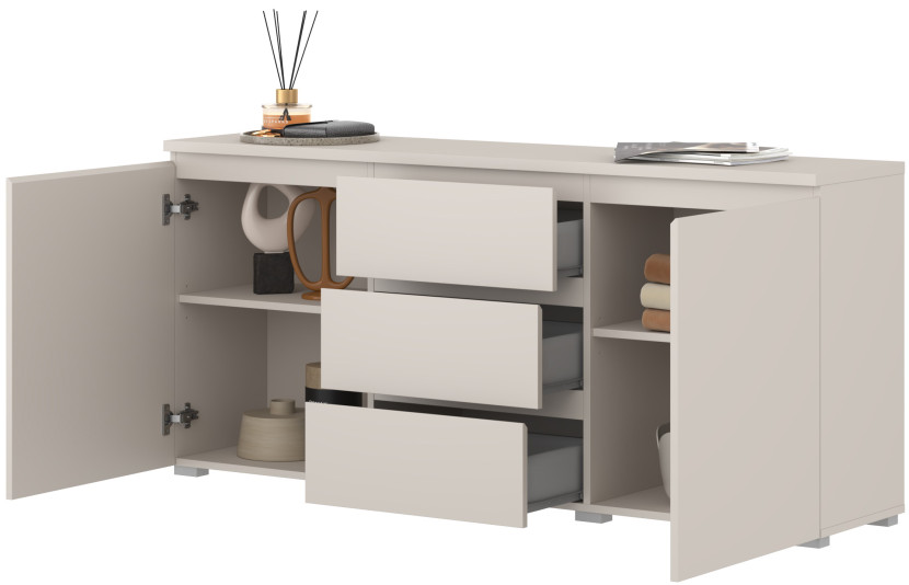 Komoda dwudrzwiowa z szufladami 150 cm do salonu kaszmir MODO, 8410936