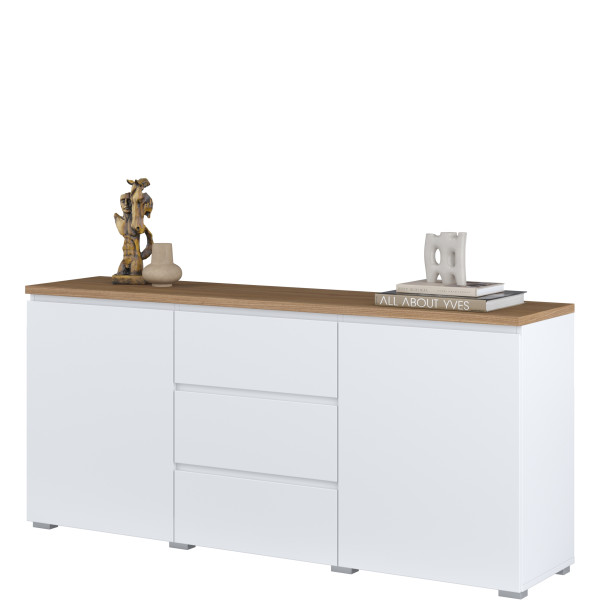 Biała dwudrzwiowa komoda 150 cm do salonu MODO, 8410948