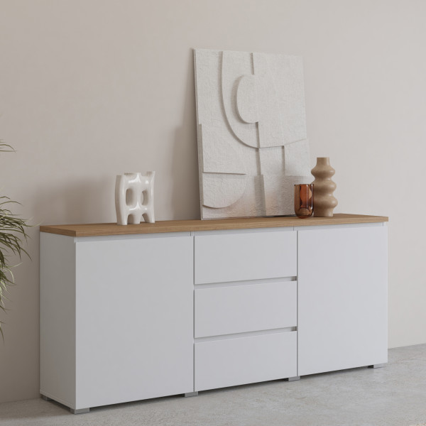 Biała dwudrzwiowa komoda 150 cm do salonu MODO, 8410951