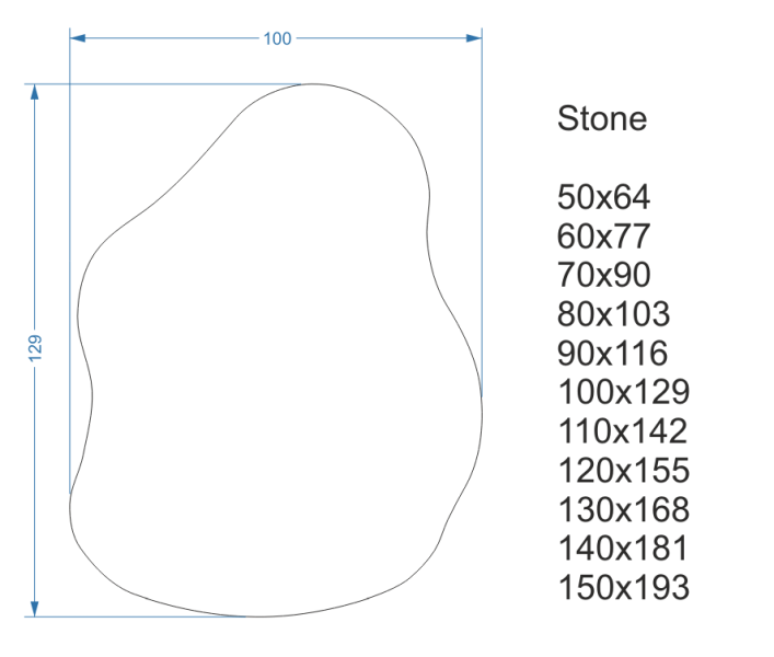 Dekoracyjne lustro o organicznym kształcie - STONE, 8411755