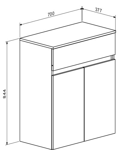 Komoda 70 cm z 2 drzwiami i szufladą ANSO, 8413389