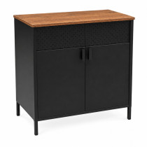 Komoda loft z drzwiczkami czarna 80 cm szafka industrialna do salonu