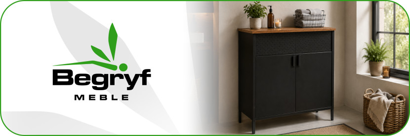 Komoda loft z drzwiczkami czarna 80 cm szafka industrialna do salonu, 8418857