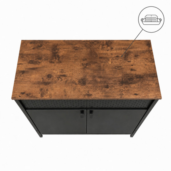 Komoda loft z drzwiczkami czarna 80 cm szafka industrialna do salonu, 8418860
