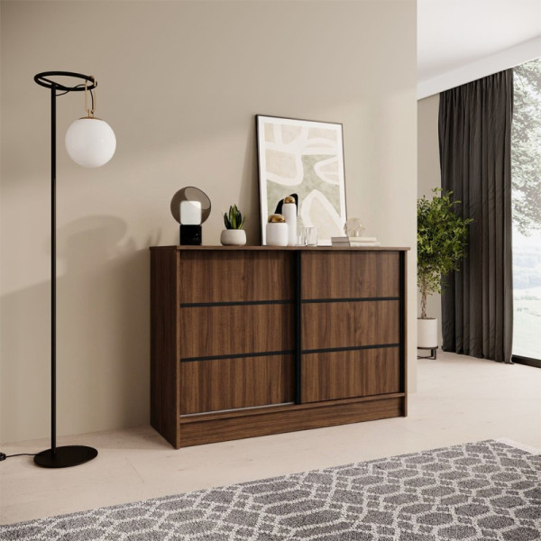 Komoda MIRELA 120 cm Orzech Warmia Do Salonu 2 Drzwi Przesuwne, 8421835