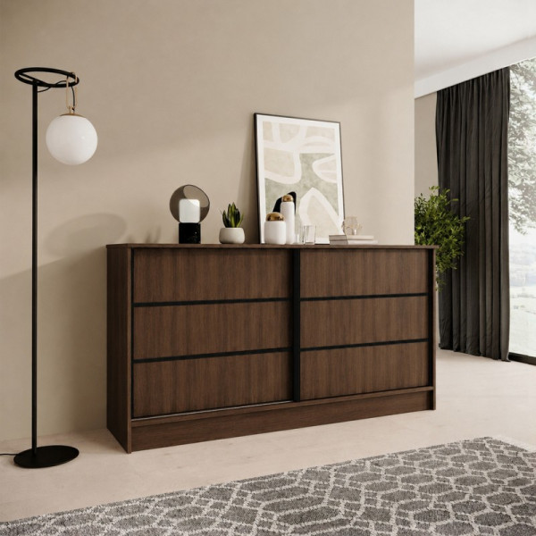 Komoda MIRELA 160 cm Orzech Warmia Do Salonu 2 Drzwi Przesuwne, 8421915
