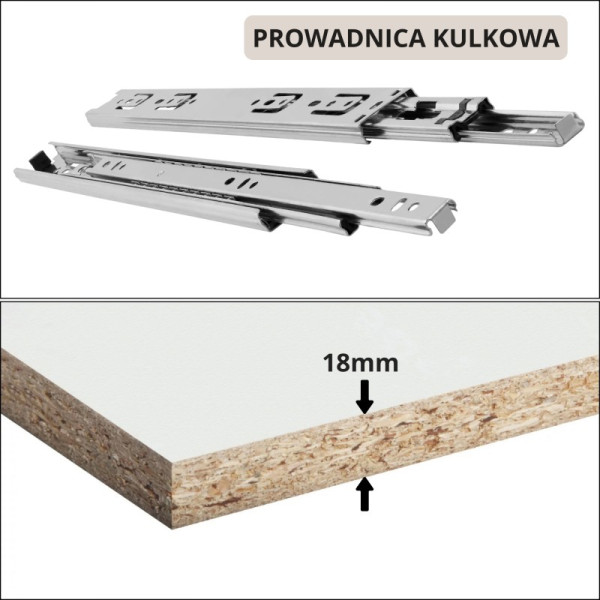 Komoda HOME 100 cm z 4 szufladami z uchwytami | Artisan + metalowe nóżki, 8421944