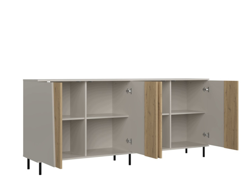 Komoda Felix 200 cm Kaszmir Dąb Artisan Nowoczesna 4 Drzwi, 8462110