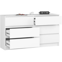 Komoda AKORD K140 Biała 138 cm Biały mat 138x40x77 cm