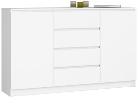 Komoda AKORD K160 Biała 160 cm kolor Biały mat 160x40x99 cm