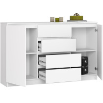 Komoda AKORD K160 Biała 160 cm kolor Biały mat 160x40x99 cm