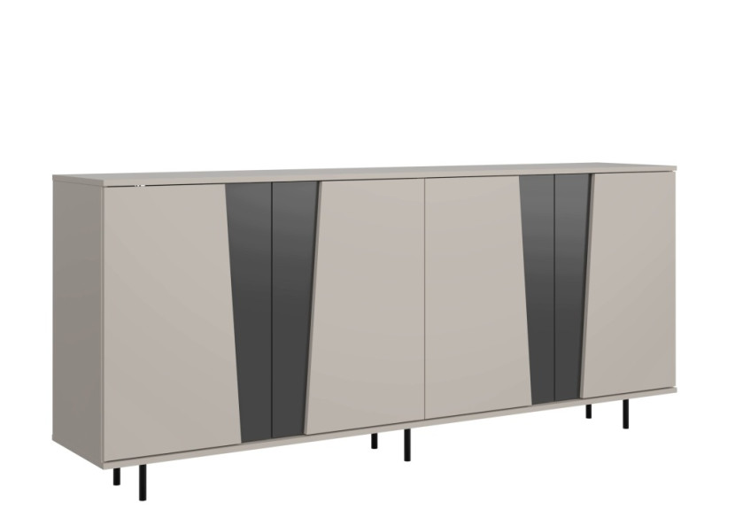 Komoda Felix 200 cm Kaszmir Grafit Nowoczesna 4 Drzwi, 8462246