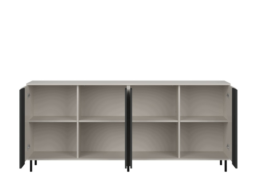 Komoda Felix 200 cm Kaszmir Grafit Nowoczesna 4 Drzwi, 8462249