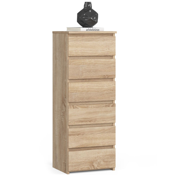 Komoda AKORD CL6 Dąb Sonoma 40 cm 6 szuflad 40x35x109 cm, 8462542