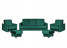 Inny kolor wybarwienia: Zestaw wypoczynkowy wersalka fotele ciemny zielony