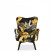 Inny kolor wybarwienia: Fotel uszak skandynawski Luna Print złoty czarny