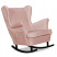 Inny kolor wybarwienia: Fotel uszak bujany Bella różowy welur plusz