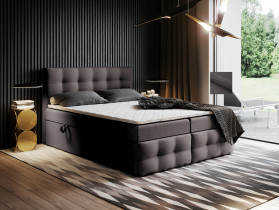 Łóżko kontynentalne z materacem, pojemnikiem na pościel Ewora 3 180x200 cm