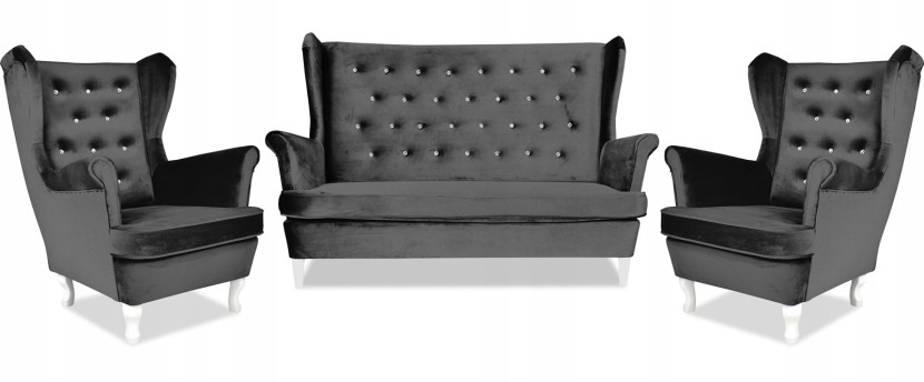 Zestaw wypoczynkowy uszak Diana sofa fotele Family Meble, 852893