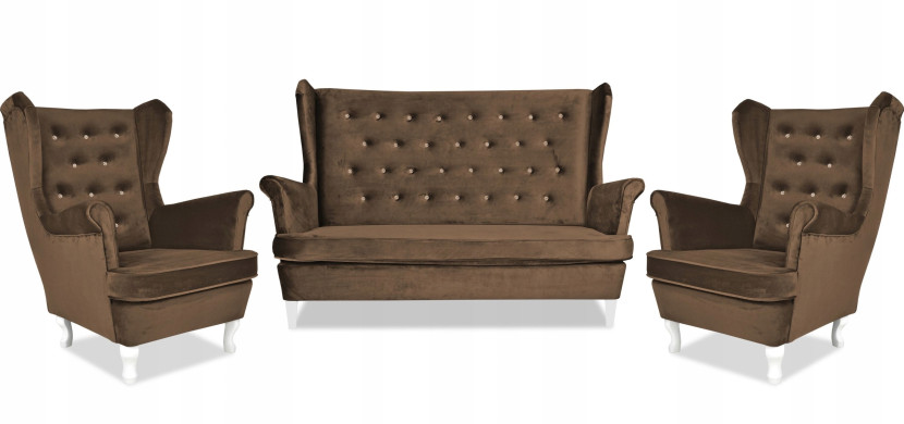 Zestaw wypoczynkowy uszak Diana sofa fotele Family Meble, 853158