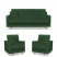 Inny kolor wybarwienia: Zestaw wypoczynkowy Rene kanapa i fotele zielone