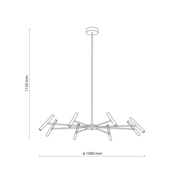 Lampa Wisząca Led Tk Lighting Niva Czarna 40W Ruchoma Regulowane Ramiona, 8557951