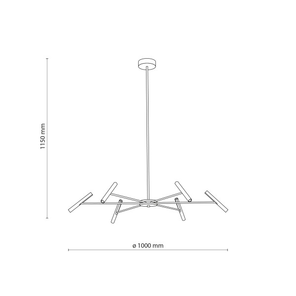 Lampa Wisząca Led Tk Lighting Niva Czarna 30W Ruchoma Regulowane Ramiona, 8574073