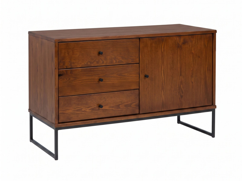 Komoda Megan loft III drewno i metal, kolor kasztan, 8576236