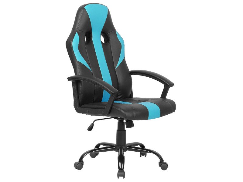 Krzesło fotel biurowe niebiesko-czarne, 863826