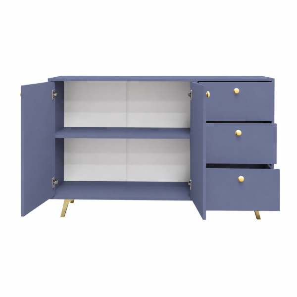 Komoda GALIO 140x86x41 cm Odcienie niebieskiego, 8696465