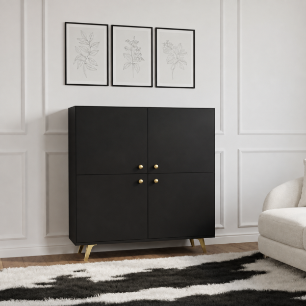 Komoda GALIO 100x112x41 cm Czarna, 8696476