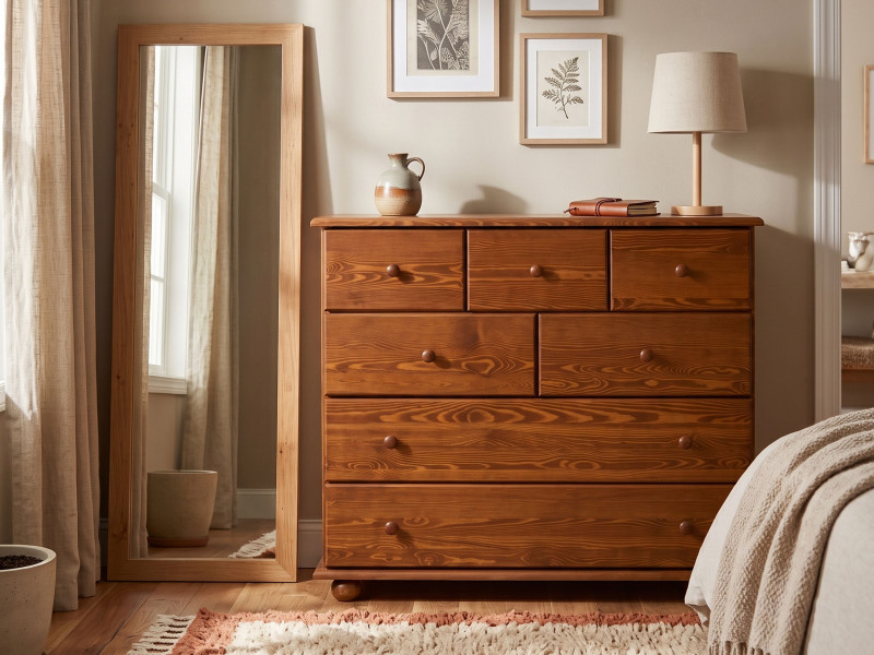 Komoda drewniana Anna Classic, kolor kasztan, 8698035
