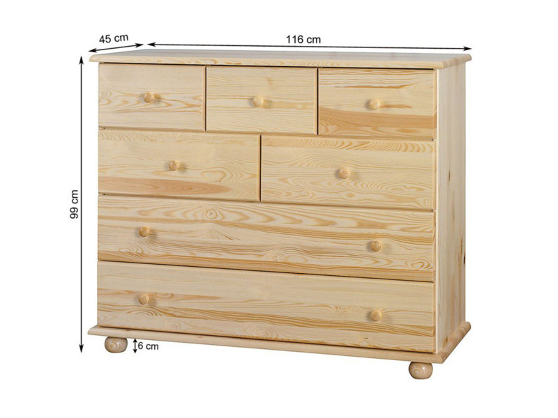 Komoda drewniana Anna Classic, kolor kasztan, 8698036