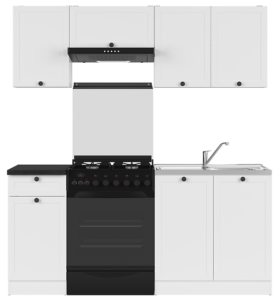 komplet kuchenny Junona Line 180 cm z AGD i blatem biały, 870455
