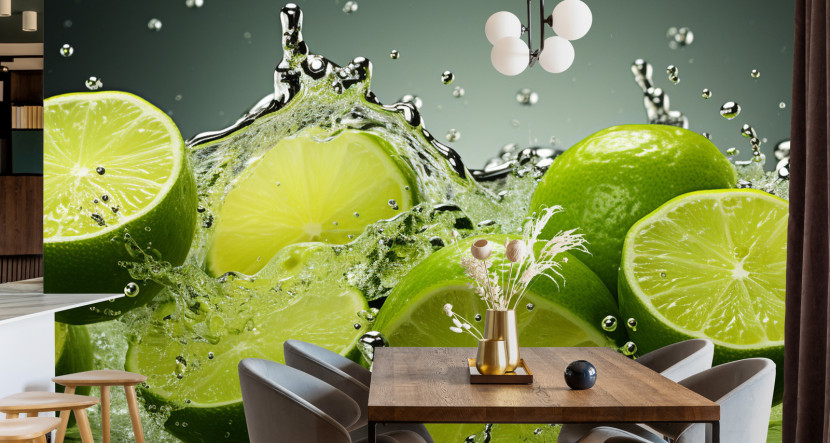 Fototapeta Do Kuchni Abstrakcyjne Limonki Owoce 135x90cm, 870474
