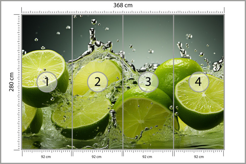 Fototapeta Do Kuchni Abstrakcyjne Limonki Owoce 368x280cm, 870592
